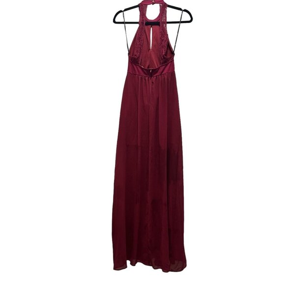 LULUS Women's Burgundy Long Dress SMALL - Picture 2 of 6